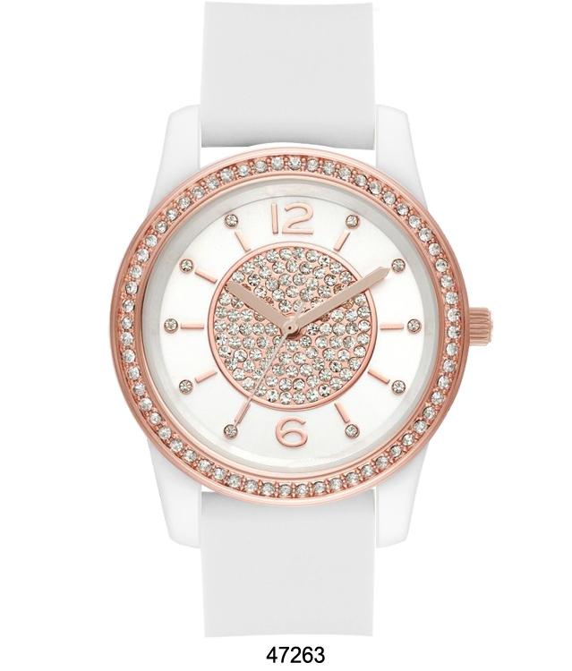 M Milano Expressions White Silicon Band Watch with White