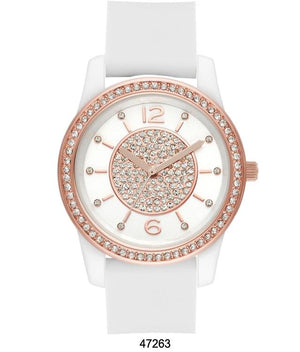 M Milano Expressions White Silicon Band Watch with White