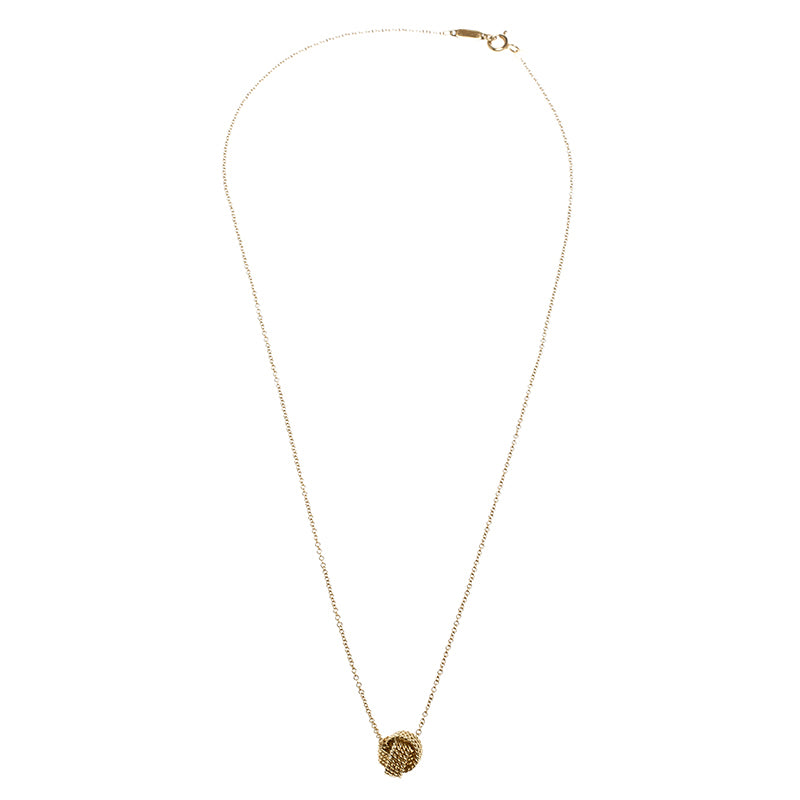 Mesh knotted Ball Drop  Necklace