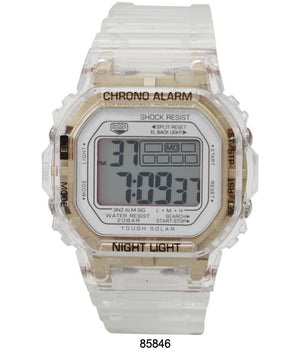M Milano Expressions Smokey Transparent LCD Watch with Transparent
