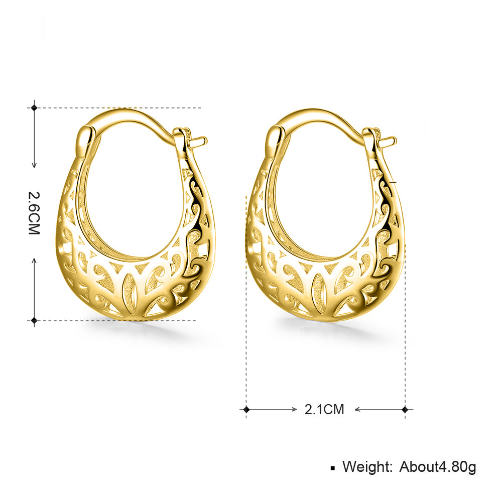 Filigree Leverback Hoop  Earring
