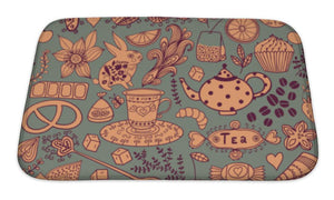 Bath Mat, Teasweets Doodle Pattern Copy That Square To The Side