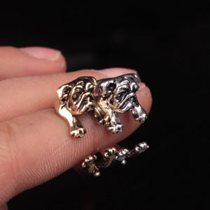 Animal Wrap Retro dog Animal Shape Ring Adjustable Cute Vintage  Ring for Men Women Jewelry