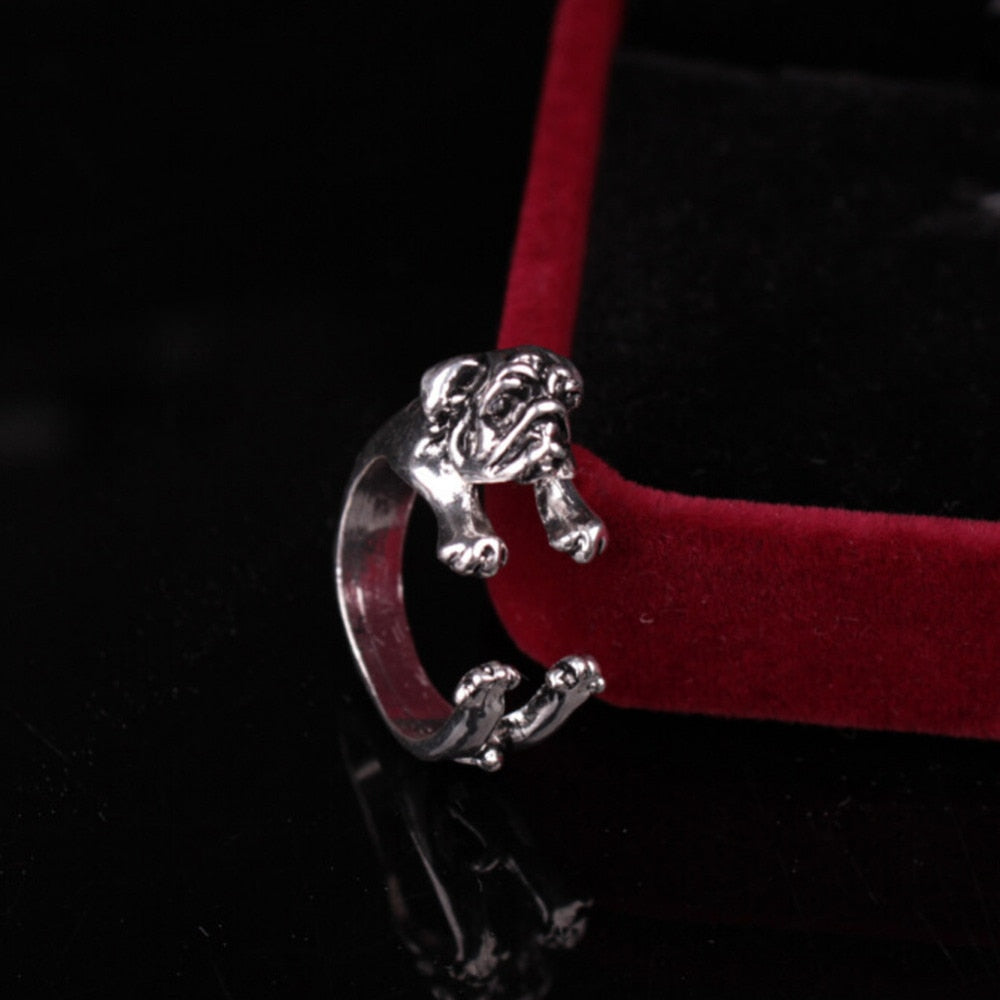 Animal Wrap Retro dog Animal Shape Ring Adjustable Cute Vintage  Ring for Men Women Jewelry