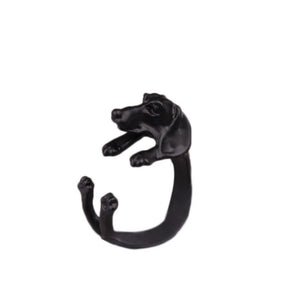 Vintage 1pcs Antique Bronze Labrador Retriever Animal Rings Adjustable Tiny Dog Rings for Women