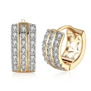 Swarovski Crystals 15mm Pave Triple Row Huggie  Earring