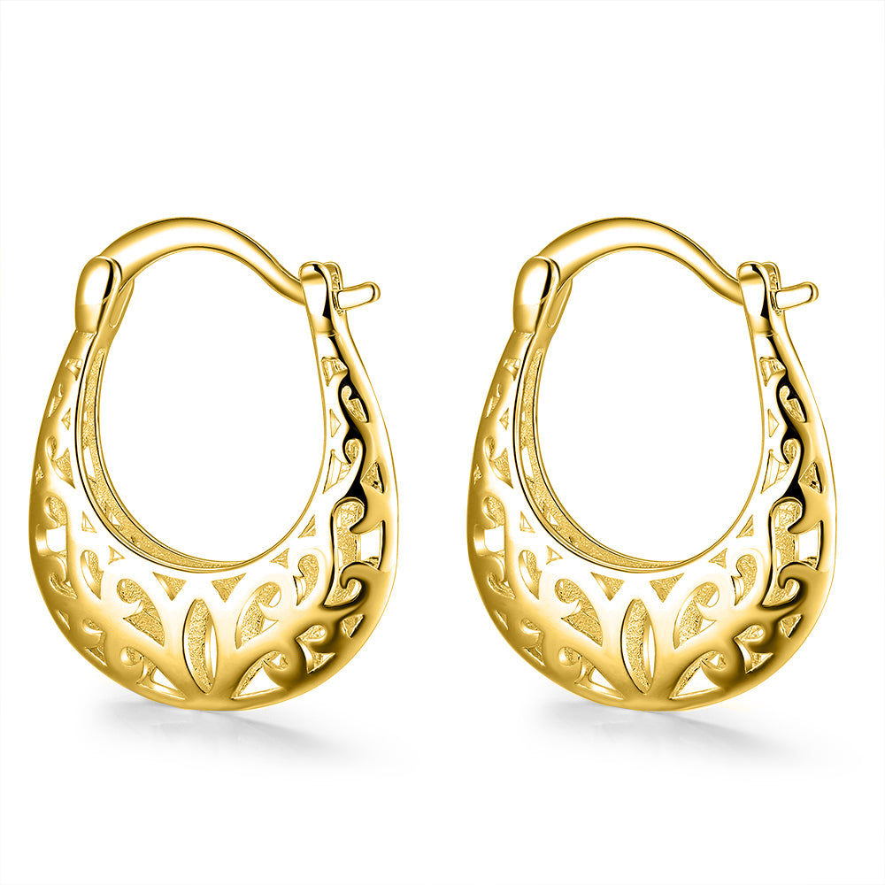 Filigree Leverback Hoop  Earring