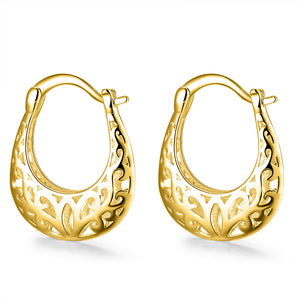 Filigree Leverback Hoop  Earring
