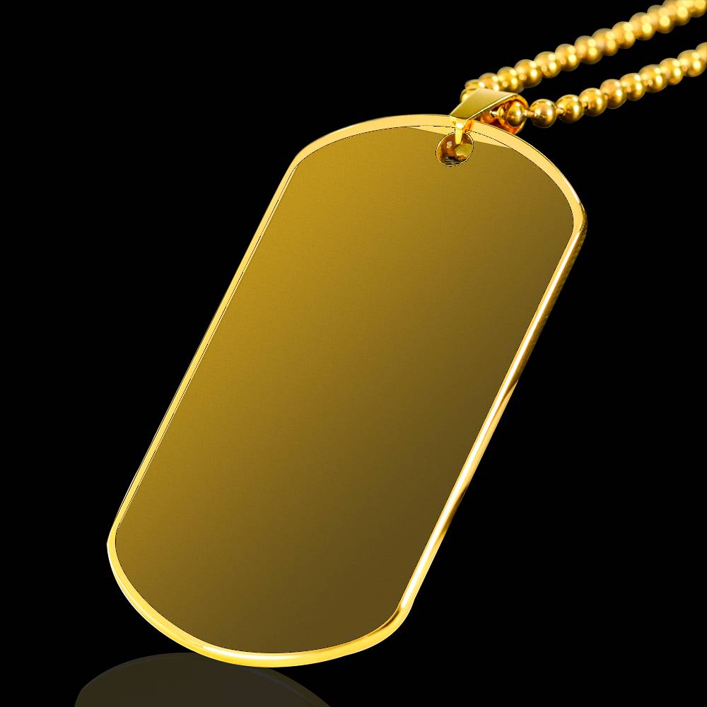 Engraved Dog Tag 18k Gold-Plated