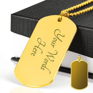Engraved Dog Tag 18k Gold-Plated