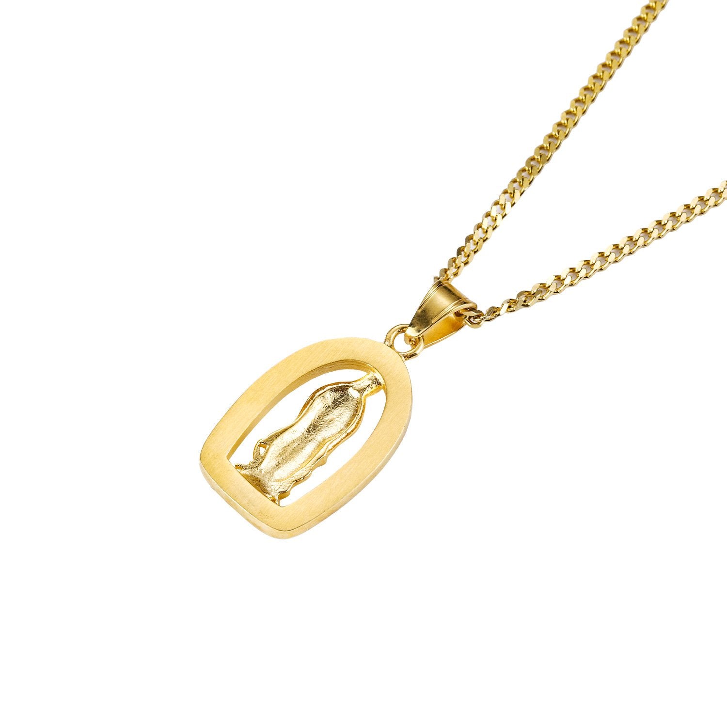 Icedout 18K Gold Filled Praying Mother Mary Pendant Necklace