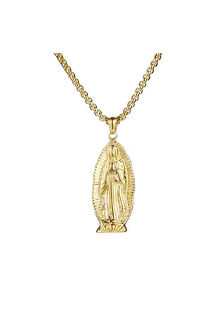 18K Gold Filled Praying Mother Mary Pendant Necklace