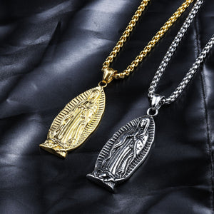 18K Gold Filled Praying Mother Mary Pendant Necklace