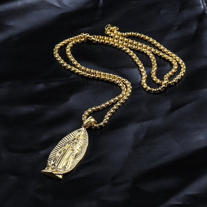 18K Gold Filled Praying Mother Mary Pendant Necklace