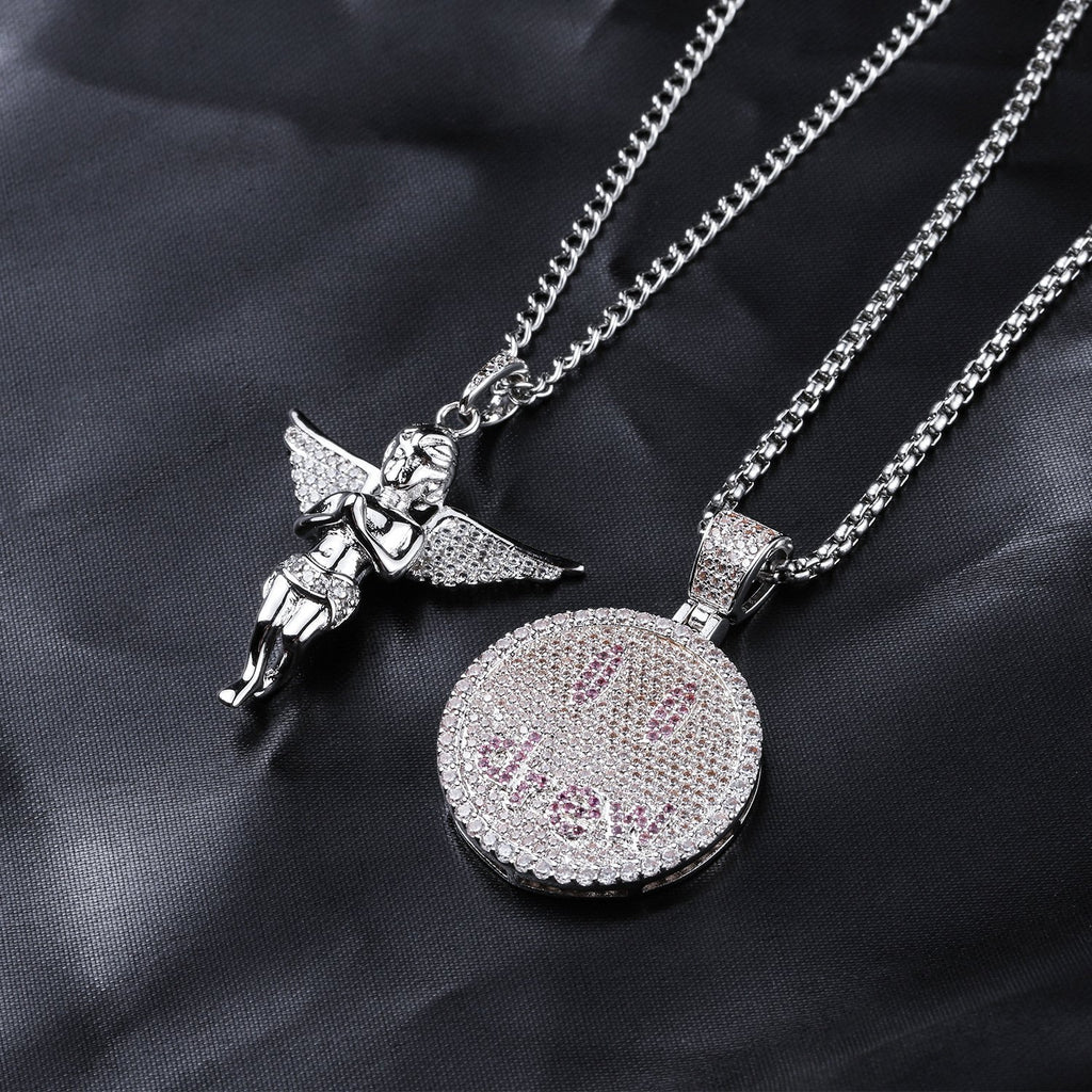 Praying Baby Angel 18K White Gold Filled Pendant Necklace