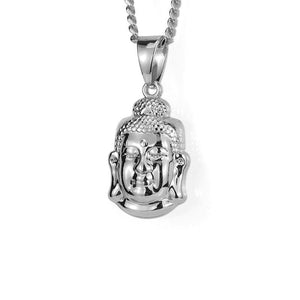 Buddha God Necklace in 18K White Gold Filled with Chain
