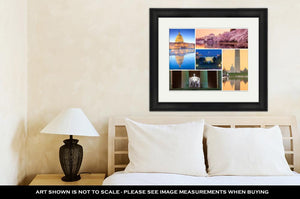 Framed Print, Washington Dc Famous Landmarks Picture Collage