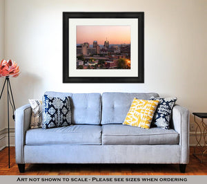 Framed Print, Syracuse At Dusk