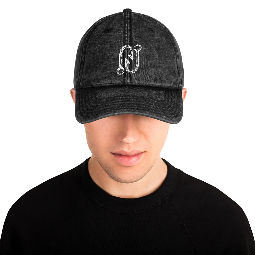 Fishing Hook Vintage Cotton Twill Cap