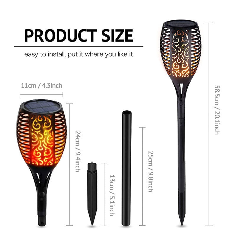 Solar Flame Flickering Lamp Torch