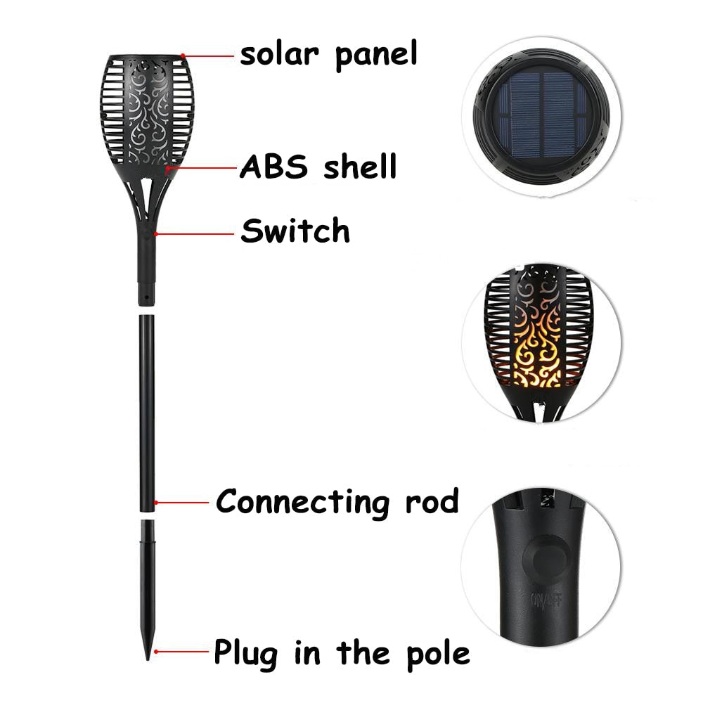Solar Flame Flickering Lamp Torch