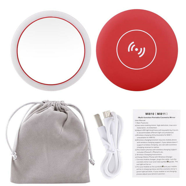 Today 30% OFF - Wireless Charger Portable LED Makeup Mirror