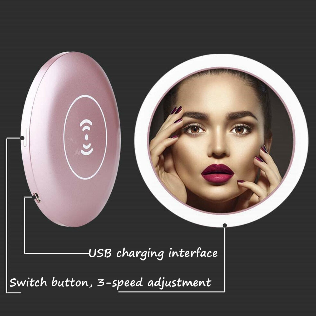 Today 30% OFF - Wireless Charger Portable LED Makeup Mirror