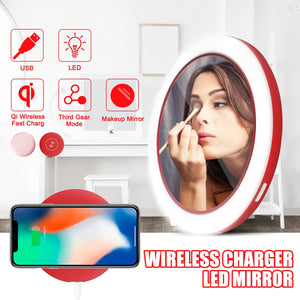 Today 30% OFF - Wireless Charger Portable LED Makeup Mirror