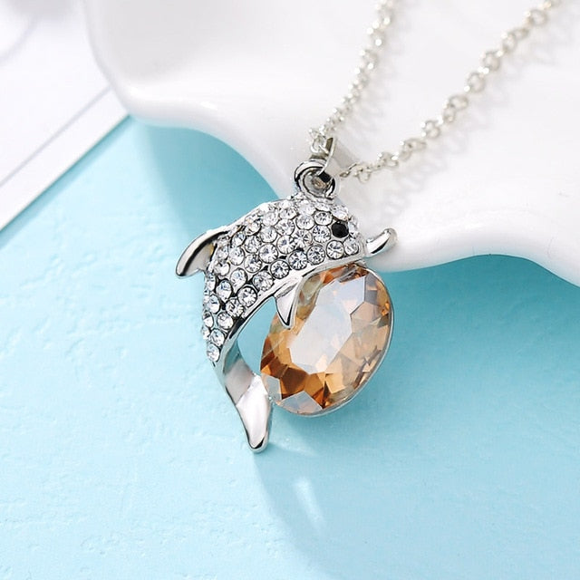 Crystal Dolphin Necklace