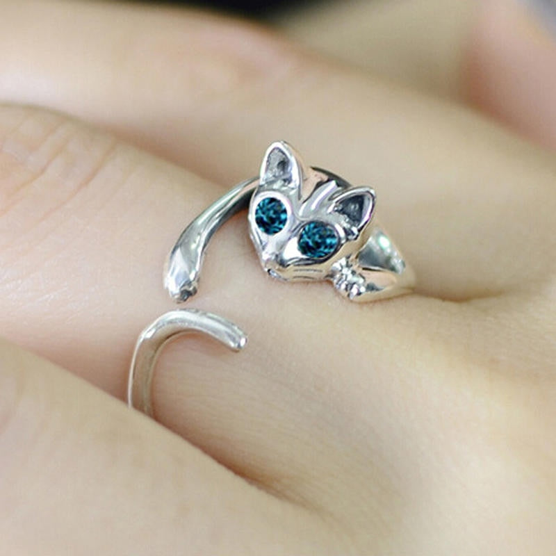 Kitten Crystal Ring