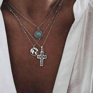 Hollow Earth Cross Necklace